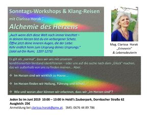 Sonntags-Workshops & Klang-Reisen mit Clarissa Horak: Alchemie des Herzens @ Heidi´s Zauberpark